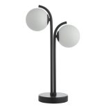 Orlena 2lt Table Lamp Matt Black & Opal Glass - Image 4