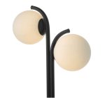 Orlena 2lt Table Lamp Matt Black & Opal Glass - Image 2