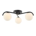 Orlena 3lt Flush Matt Black & Opal Glass