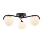 Orlena 3lt Flush Matt Black & Opal Glass