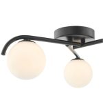 Orlena 3lt Flush Matt Black & Opal Glass - Image 3