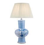 Picasso Large Ceramic Table Lamp Blue & White Face Print (Base Only)