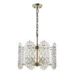 Porthos 8lt Pendant Antique Brass & Glass