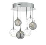 Quinn 6lt Semi Flush Polished Chrome With Smoked & Clear Glass