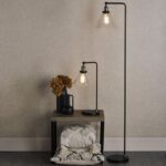 Ray Floor Lamp Antique Brass & Glass - Image 5