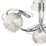 Rehan 3lt Semi Flush Decorative Glass Polished Chrome Frame - Image 2