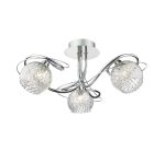 Rehan 3lt Semi Flush Decorative Glass Polished Chrome Frame