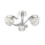 Rehan 3lt Semi Flush Decorative Glass Polished Chrome Frame