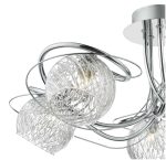 Rehan 5lt Semi Flush Decorative Glass Polished Chrome Frame - Image 2