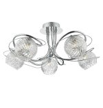 Rehan 5lt Semi Flush Decorative Glass Polished Chrome Frame