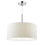 Ronda 3lt Pendant White Faux Silk Shade 40cm