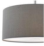 Ronda 3lt Pendant Grey Faux Silk Shade 40cm - Image 2