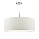 Ronda 3lt Pendant White Faux Silk Shade 60cm
