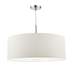 Ronda 3lt Pendant White Faux Silk Shade 60cm