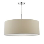 Ronda 3lt Pendant Ecru Faux Silk Shade 60cm