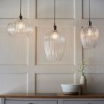 Ribbed Clear Glass & Bright Nickel Pendant - Image 7