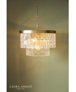 Laura Ashley Durnsford 4lt Pendant Matt Antique Brass & Glass - Image 5