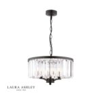 Laura Ashley Elkwood 3lt Pendant Crystal & Black