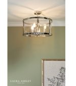Laura Ashley Harrington 3lt Semi-Flush Polished Nickel & Glass - Image 2