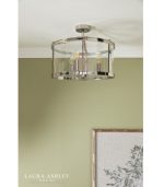 Laura Ashley Harrington 3lt Semi-Flush Polished Nickel & Glass - Image 3