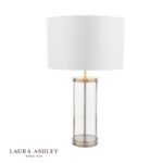 Laura Ashley Harrington Large Table Lamp Antique Brass & Glass With Shade