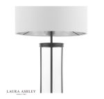 Laura Ashley Harrington Large Table Lamp Matt Black & Glass With Shade - Image 2