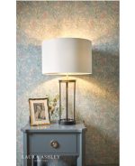 Laura Ashley Harrington Large Table Lamp Matt Black & Glass With Shade - Image 4