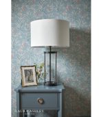 Laura Ashley Harrington Large Table Lamp Matt Black & Glass With Shade - Image 5