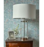 Laura Ashley Harrington Large Table Lamp Polished Nickel & Glass With Shade - Image 6