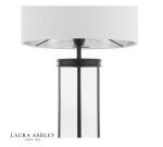 Laura Ashley Harrington Small Table Lamp Matt Black & Glass With Shade - Image 2