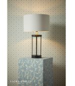 Laura Ashley Harrington Small Table Lamp Matt Black & Glass With Shade - Image 4