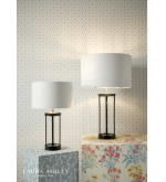Laura Ashley Harrington Small Table Lamp Matt Black & Glass With Shade - Image 5