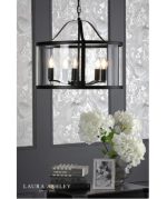 Laura Ashley Harrington 5lt Pendant Matt Black & Glass - Image 2