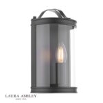 Laura Ashley Harrington Wall Light Matt Black & Glass