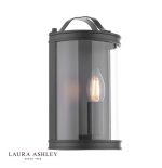 Laura Ashley Harrington Wall Light Matt Black & Glass