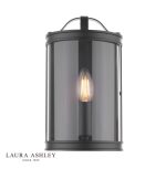 Laura Ashley Harrington Wall Light Matt Black & Glass - Image 2