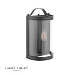 Laura Ashley Harrington Wall Light Matt Black & Glass - Image 3
