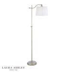 Laura Ashley Hemsley Floor Lamp Antique Brass & Ivory With Shade
