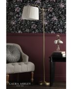 Laura Ashley Hemsley Floor Lamp Antique Brass & Ivory With Shade - Image 3