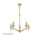 Laura Ashley Ludchurch 5lt Armed Pendant Matt Antique Brass (Fitting Only)