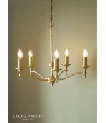 Laura Ashley Ludchurch 5lt Armed Pendant Matt Antique Brass (Fitting Only) - Image 4
