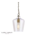 Laura Ashley Ockley Single Pendant Antique Brass & Champagne Glass
