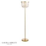 Laura Ashley Rhosill 3lt Floor Lamp Crystal & Matt Antique Brass