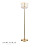 Laura Ashley Rhosill 3lt Floor Lamp Crystal & Matt Antique Brass