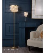 Laura Ashley Rhosill 3lt Floor Lamp Crystal & Matt Antique Brass - Image 5