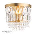 Laura Ashley Rhosill Wall Light Crystal & Matt Antique Brass