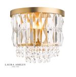 Laura Ashley Rhosill Wall Light Crystal & Matt Antique Brass