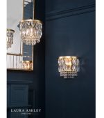 Laura Ashley Rhosill Wall Light Crystal & Matt Antique Brass - Image 4