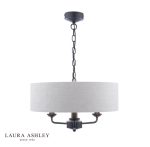 Laura Ashley Sorrento 3lt Shadelier Matt Black & Natural With Shade - Image 6