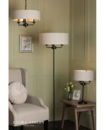 Laura Ashley Sorrento 3lt Shadelier Matt Black & Natural With Shade - Image 4